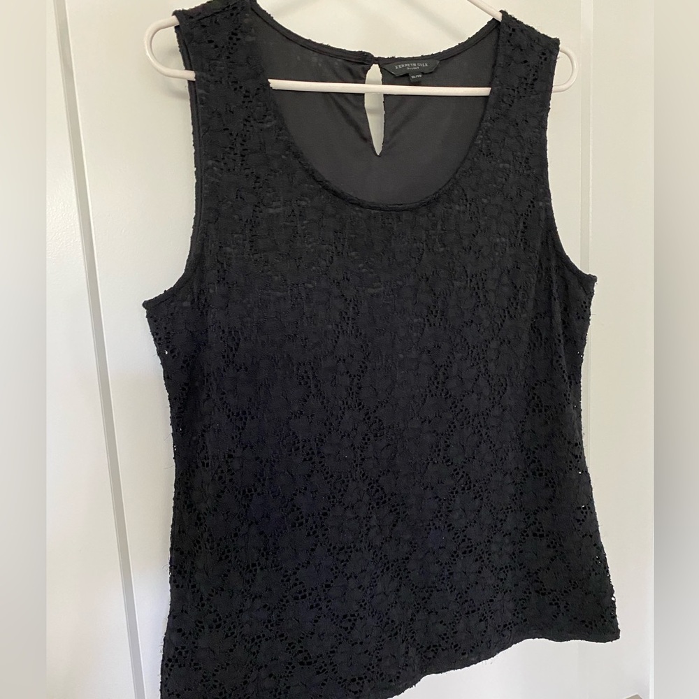 Black Lace Shell Top Kenneth Cole